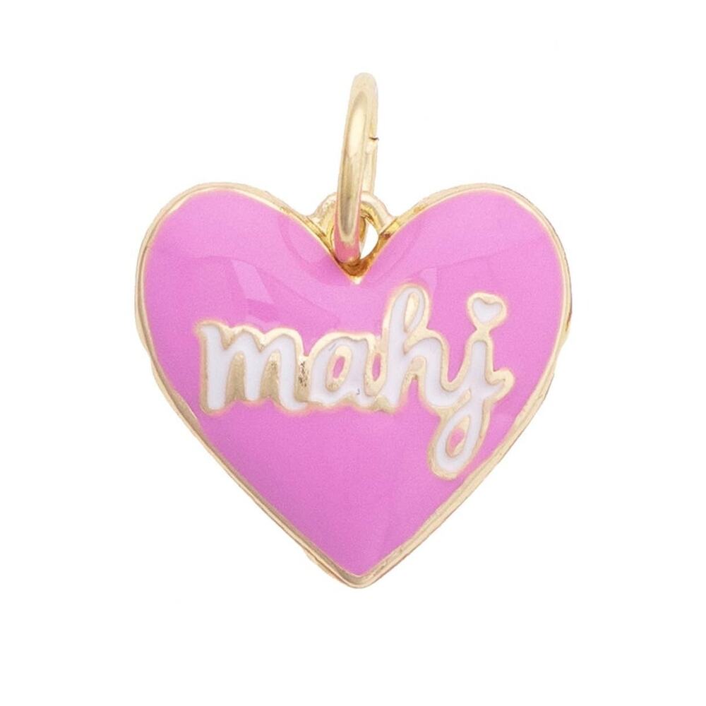 Mahj Enamel Heart Charm – Lilac